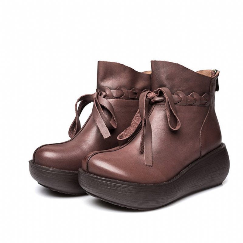 Autumn Winter Wedge Etniske Rretro-støvler For Kvinner