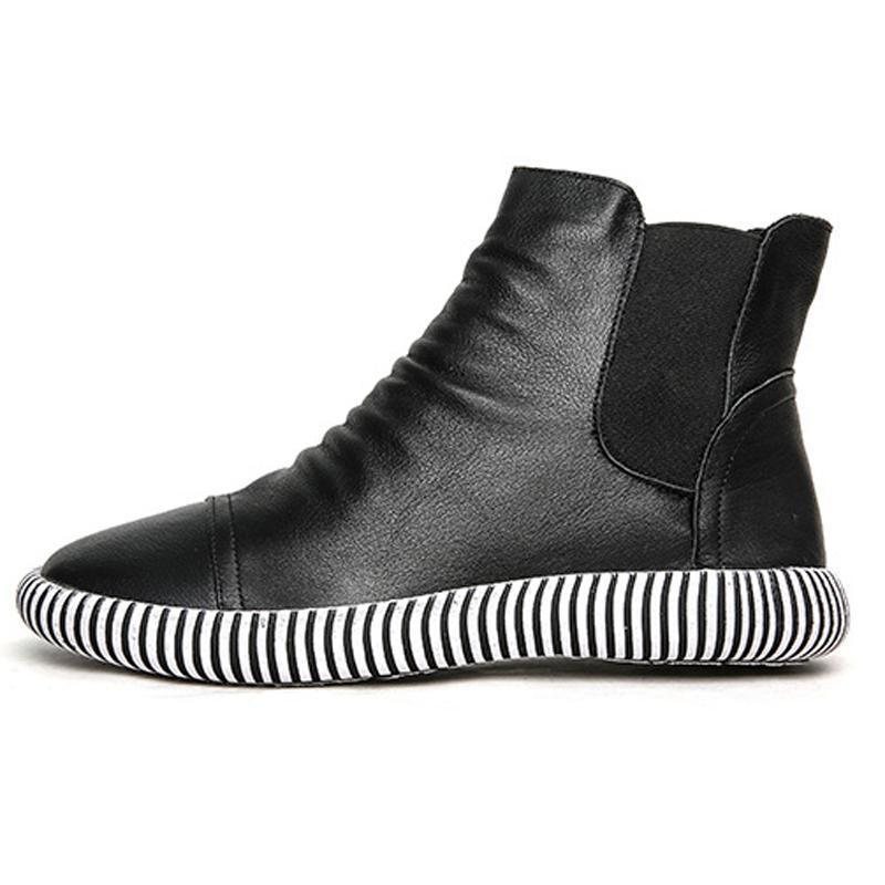 Dame Leather Casual Zebra Slip-on Boots