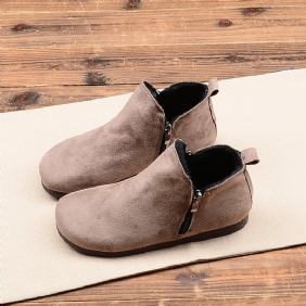 Dame Retro Leather Spring Casual Frosted Boots