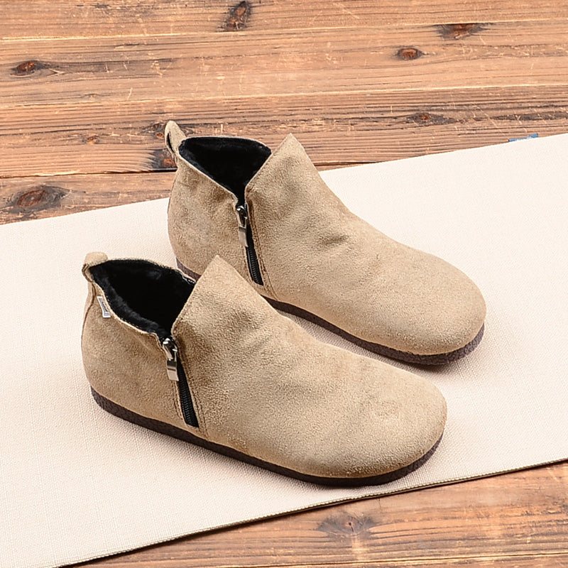 Dame Retro Leather Spring Casual Frosted Boots