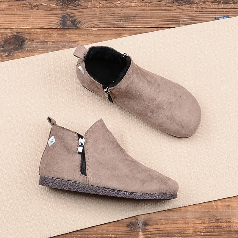 Dame Retro Leather Spring Casual Frosted Boots