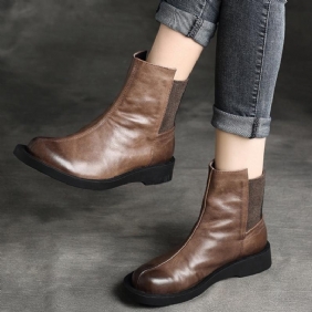 Dame Retro Rund Toe Flat Paneled Martin Boots