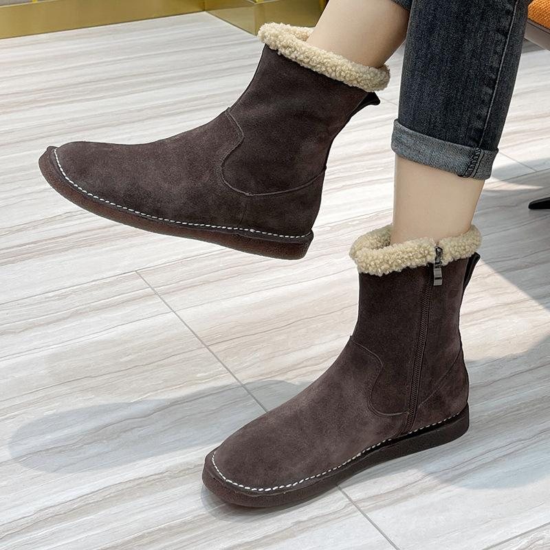 Dame Retro Winter Warm Thicken Leather Boots