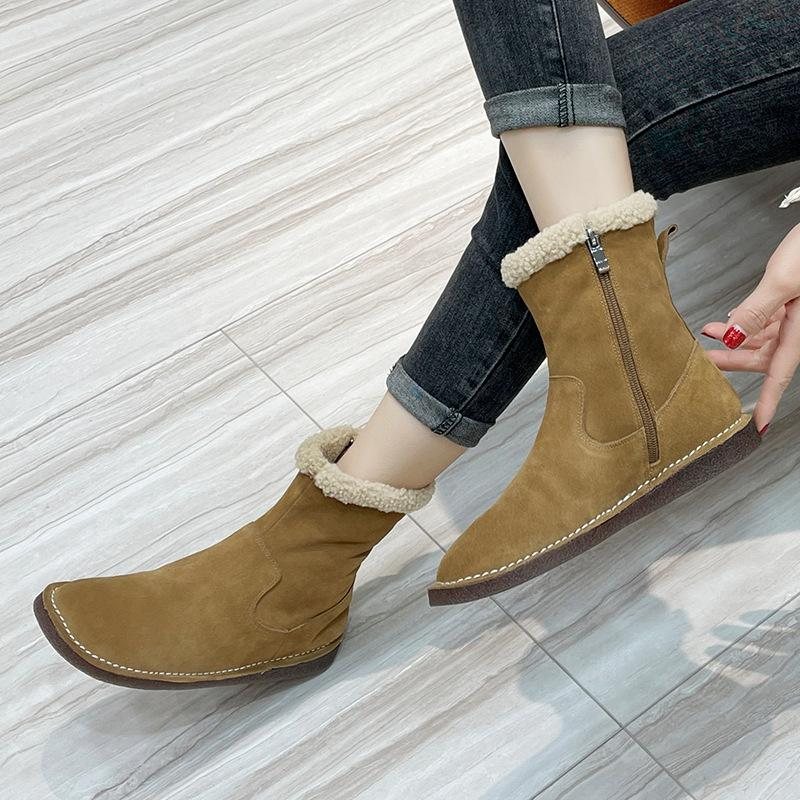 Dame Retro Winter Warm Thicken Leather Boots