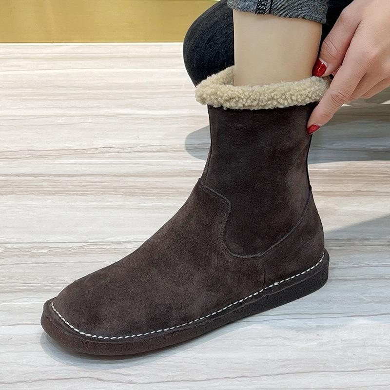 Dame Retro Winter Warm Thicken Leather Boots