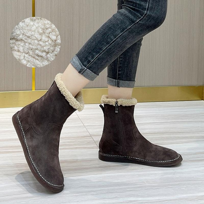 Dame Retro Winter Warm Thicken Leather Boots