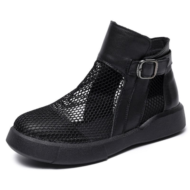 Dame Sommer Hule Mesh Leather Casual Boots