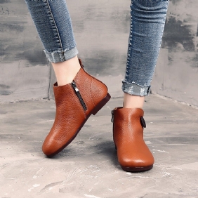 Dame Spring Retro Soft Leather Casual Boots