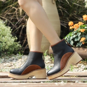 Dame Vintage Autumn Thick Slipsole Boots