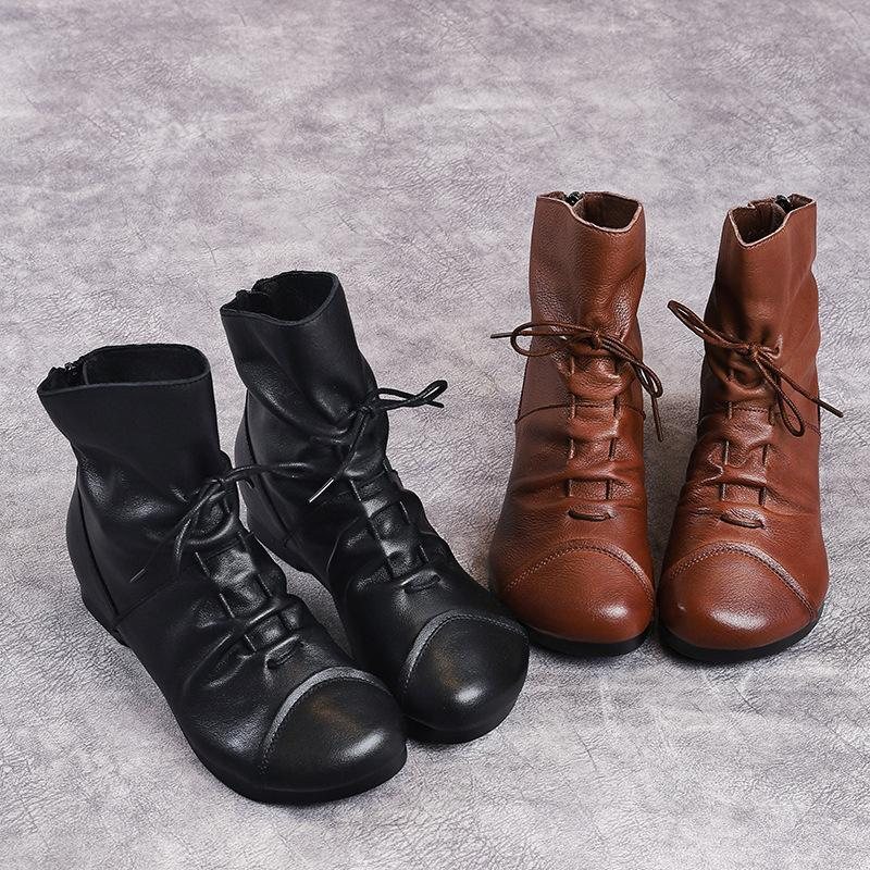 Høst Håndlagde Retro Leather Casual Boots