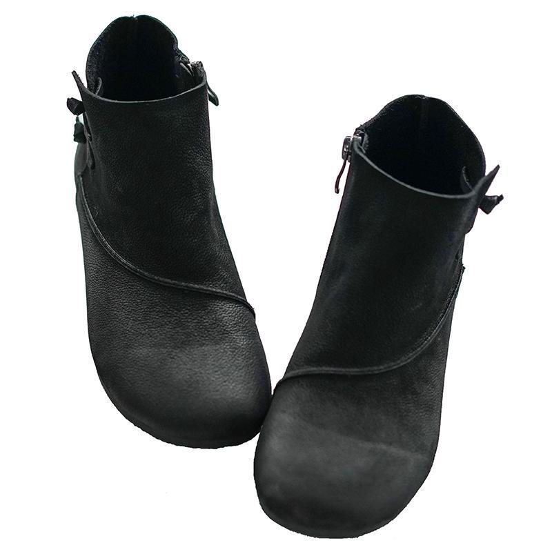 Høst Komfortabel Bunn Skinn Retro Dame Casual Boots