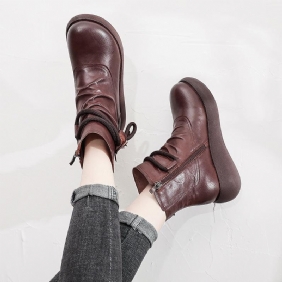 Høst Retro Soft Sole Leather Platform Boots