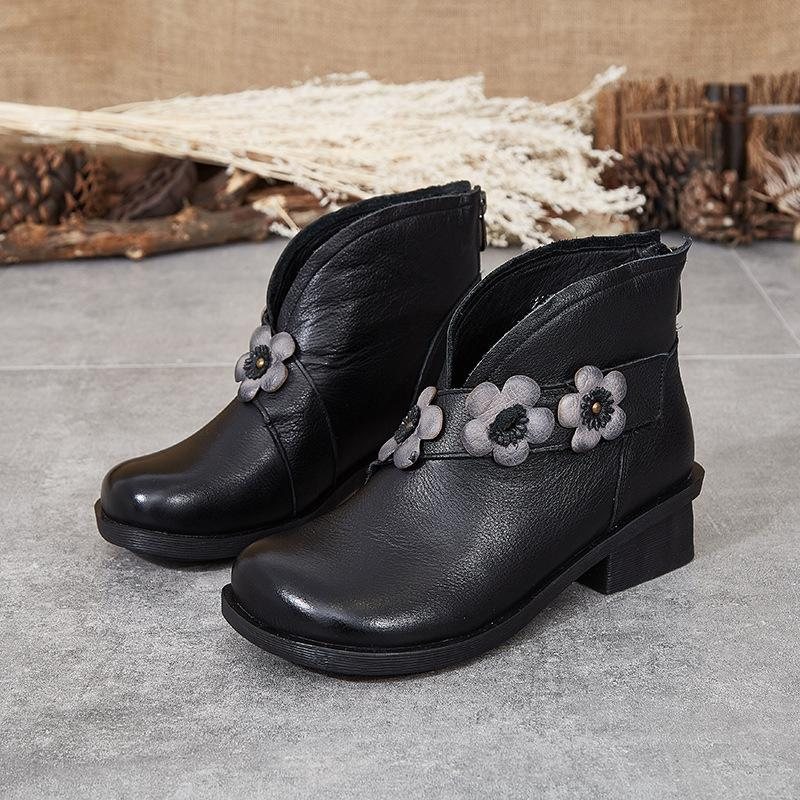 Høst Vinter Skinn Håndlagde Retro Short Boots