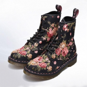 Plus Size Vår Høst Blomster Rundt Hode Canvas Boots