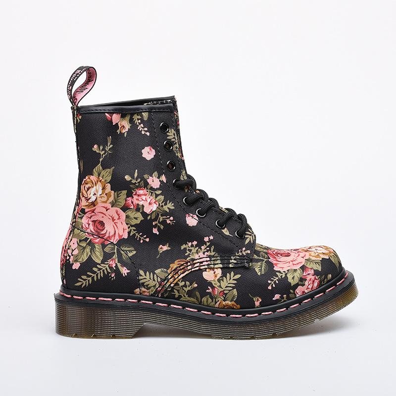 Plus Size Vår Høst Blomster Rundt Hode Canvas Boots