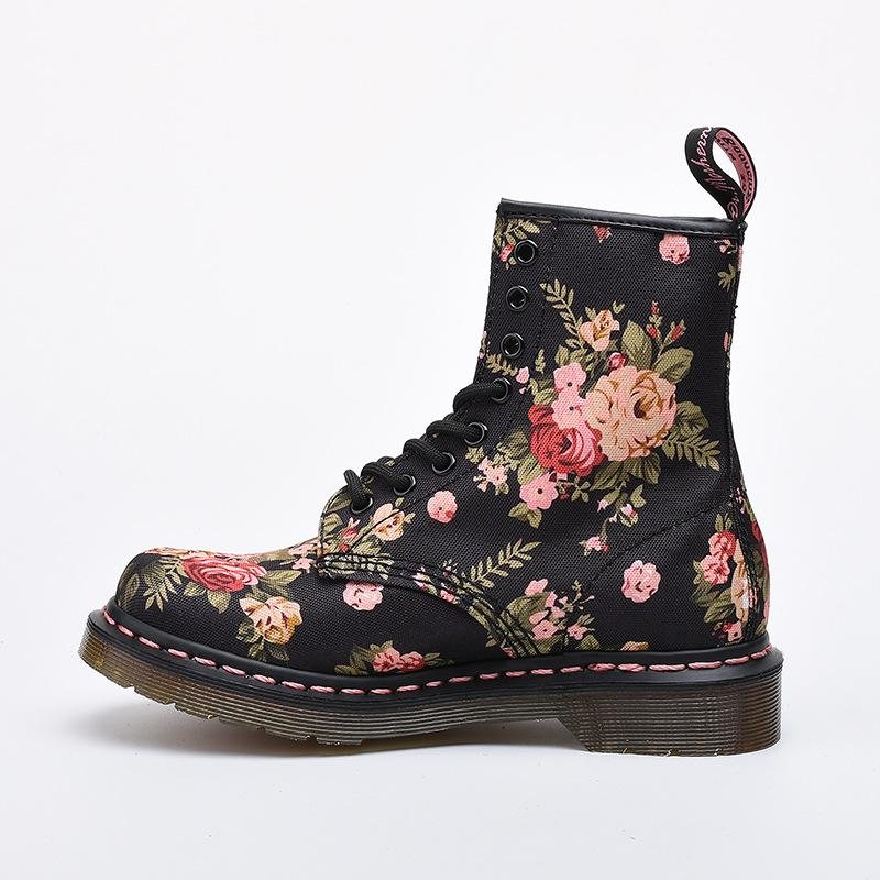 Plus Size Vår Høst Blomster Rundt Hode Canvas Boots