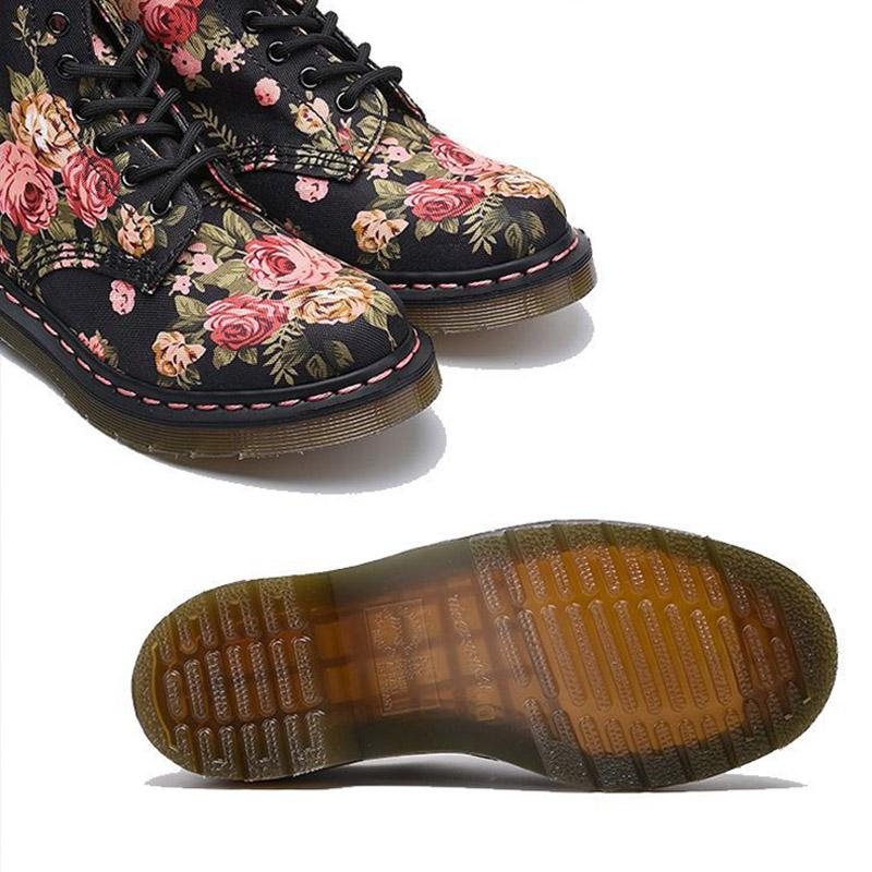 Plus Size Vår Høst Blomster Rundt Hode Canvas Boots