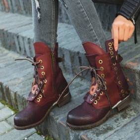 Rivet Casual Nøytrale Lace Up Strap Booties