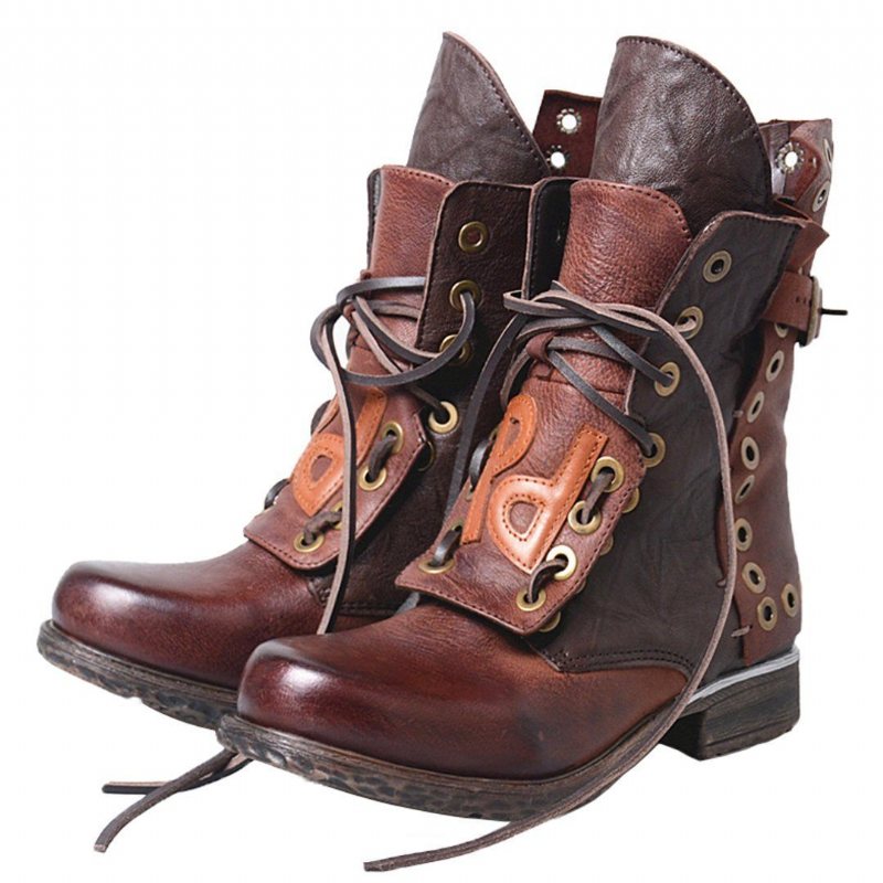 Rivet Casual Nøytrale Lace Up Strap Booties