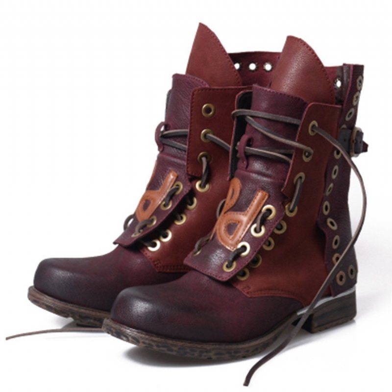 Rivet Casual Nøytrale Lace Up Strap Booties