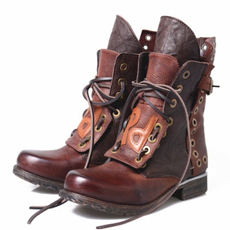 Rivet Casual Nøytrale Lace Up Strap Booties