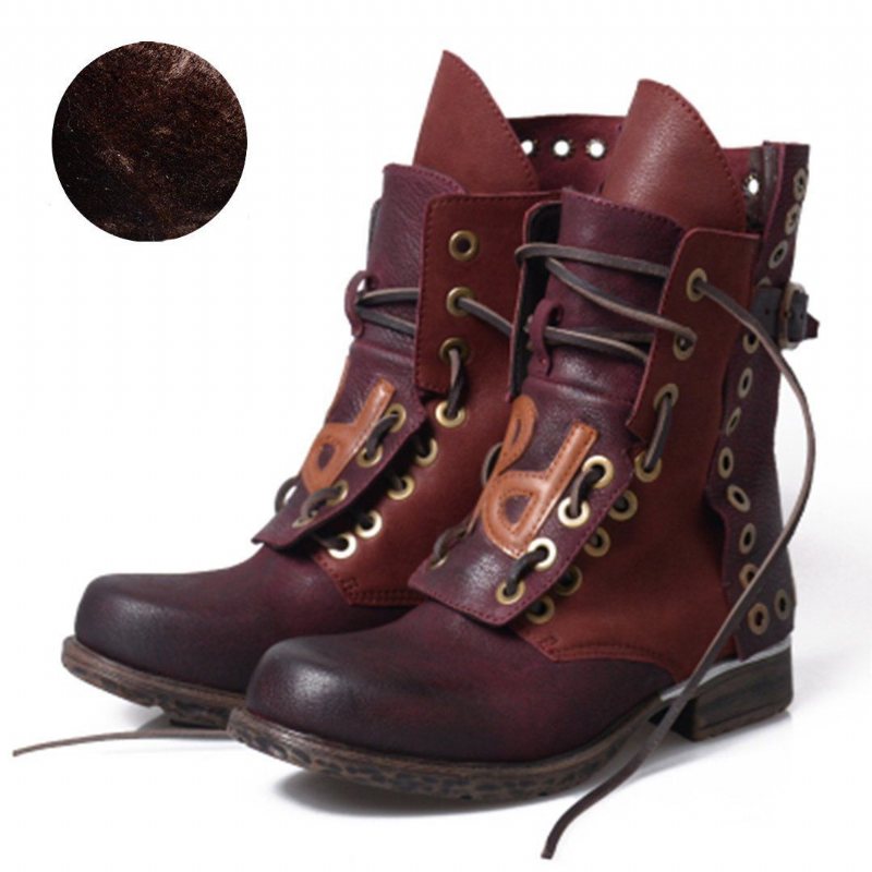 Rivet Casual Nøytrale Lace Up Strap Booties