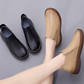 Winter Leather Retro Flat Ankel Boots