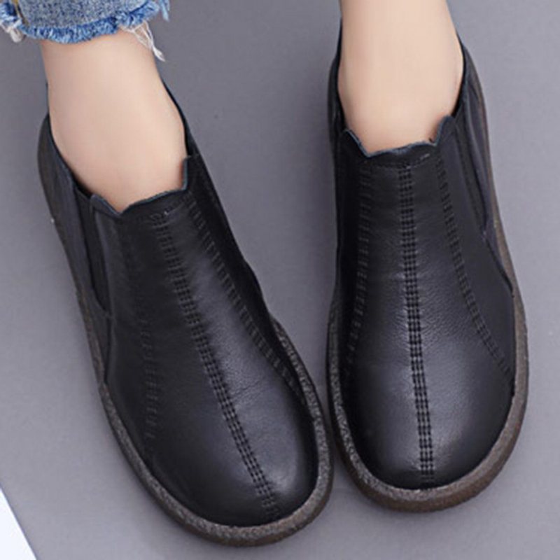 Winter Leather Retro Flat Ankel Boots