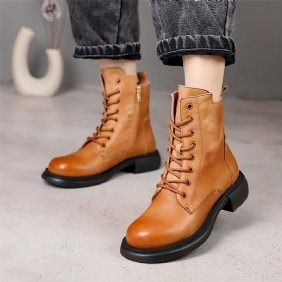 Winter Retro Casual Leather Soft Sole Leather Boots