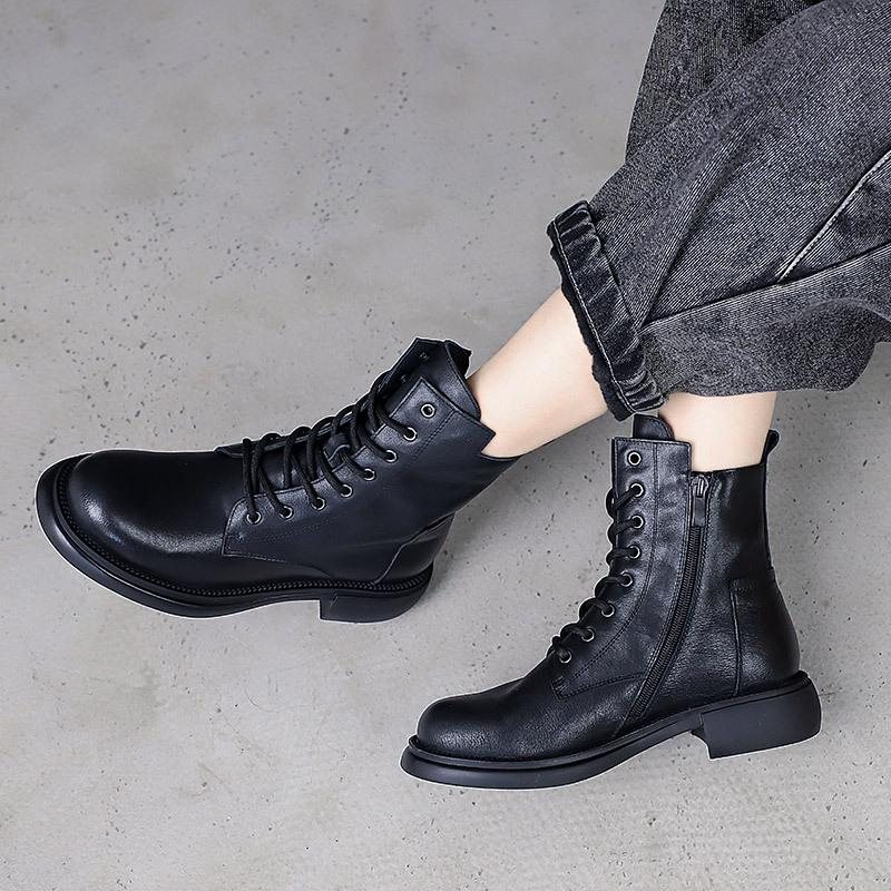 Winter Retro Casual Leather Soft Sole Leather Boots