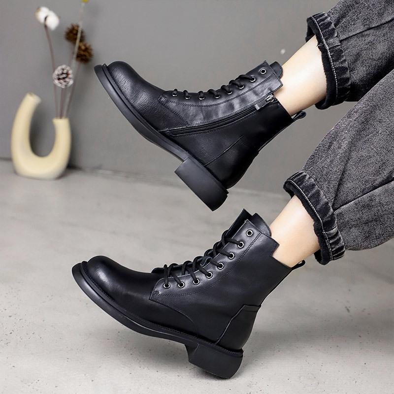 Winter Retro Casual Leather Soft Sole Leather Boots