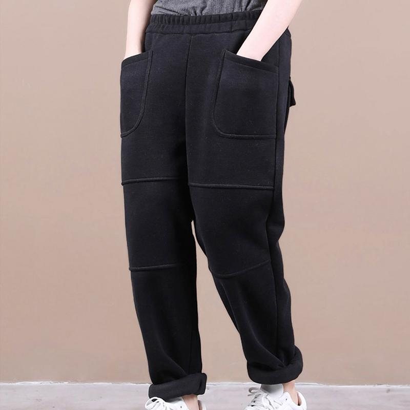 Art Stitching Plus Velvet Casual Pants