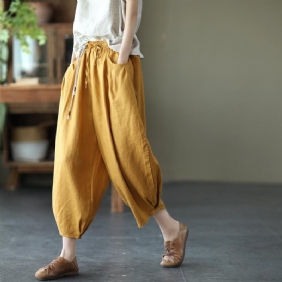 Bloomers Retro Summer Loose Cotton Lin Bukser