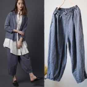 Bomull Lin Old Dyed Casual Damebukser