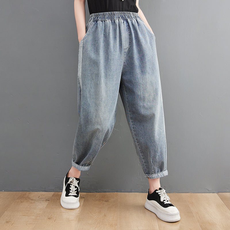 Dame Sommer Løse Casual Solid Jeans