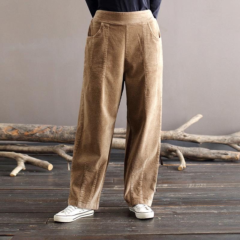 Dame Spring Cotton Corduroy Retro Casual Bukser