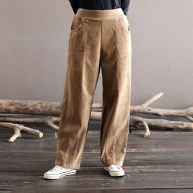 Dame Spring Cotton Corduroy Retro Casual Bukser