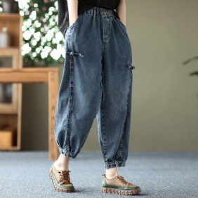 Dame Spring Cotton Denim Casual Løse Jeans