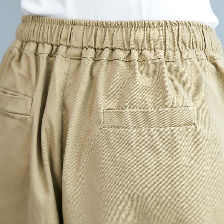 Elastisk Midje Casual Wild Leg Bukser-khaki