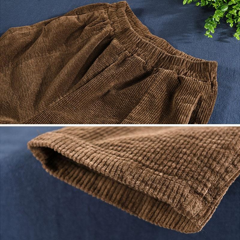 Høst Corduroy Patchwork Casual Harem Bukser