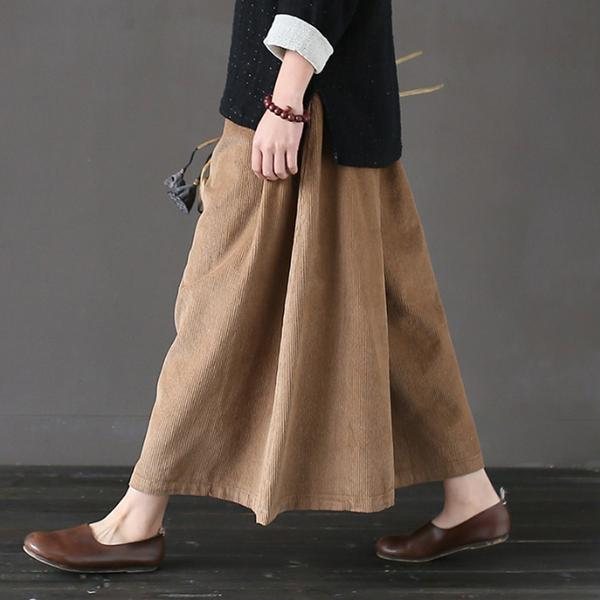 Høst Retro Casual Corduroy Wide Leg Bukser