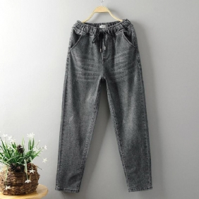 Loose Simple Plus Size Denim Harem Pants 3xl