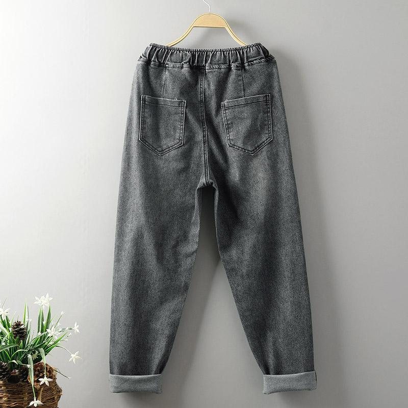 Loose Simple Plus Size Denim Harem Pants 3xl