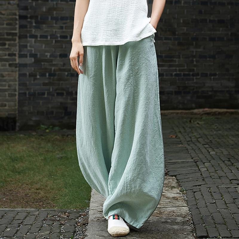 Løse Casual Linen Shift Bukser