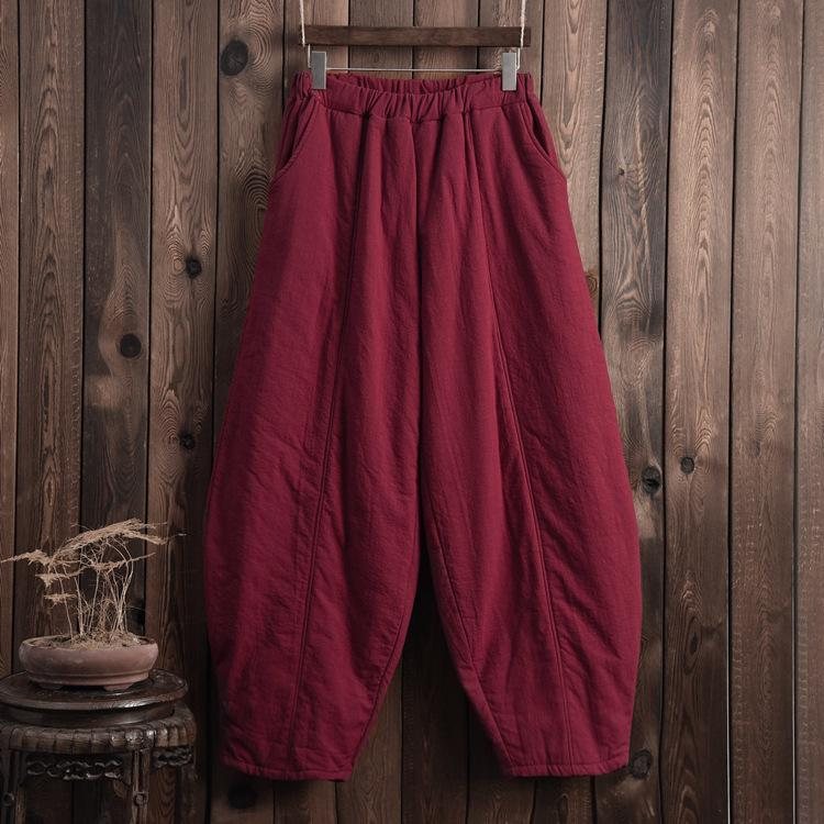 Plus Size Winter Retro Bloomers Bomullspolstret Bukser