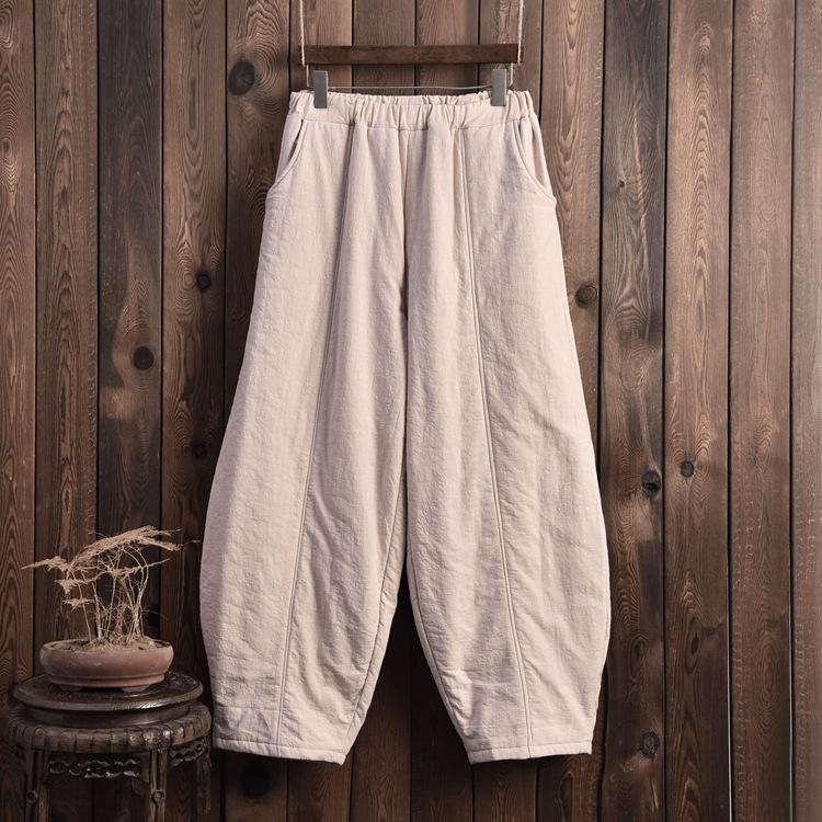 Plus Size Winter Retro Bloomers Bomullspolstret Bukser