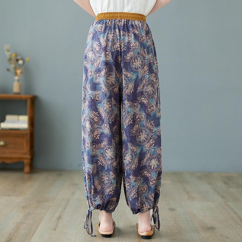 Retro Loose Wide Leg Bomull Linbukser