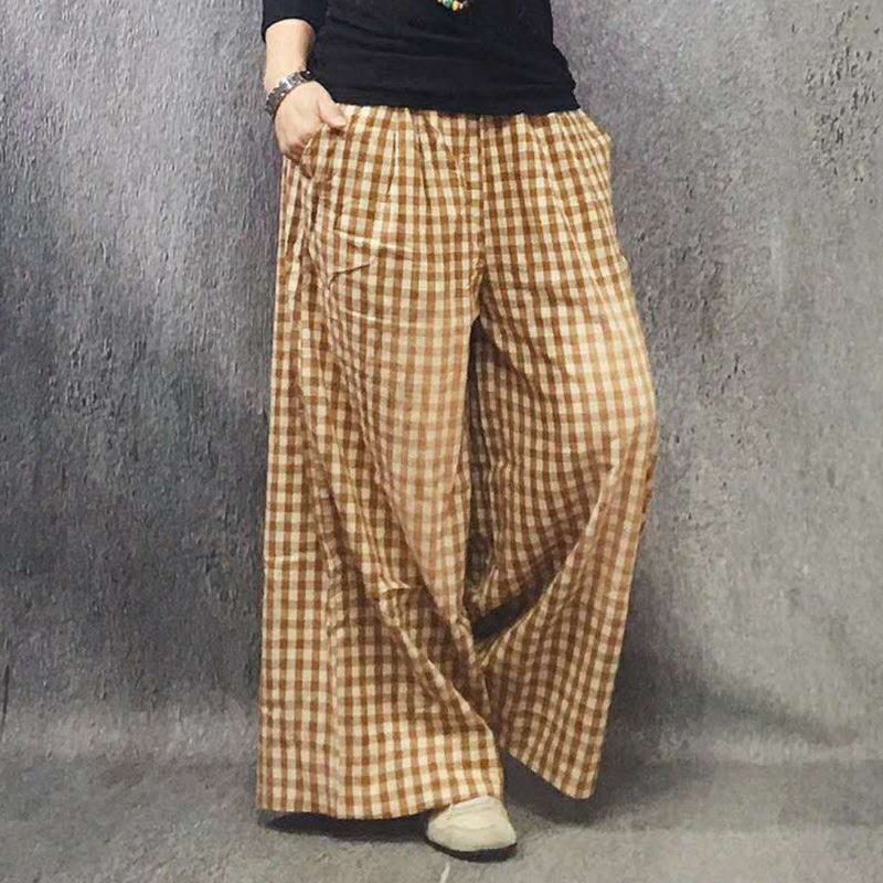 Rich Linen Casual Loose Wide Leg Bukser