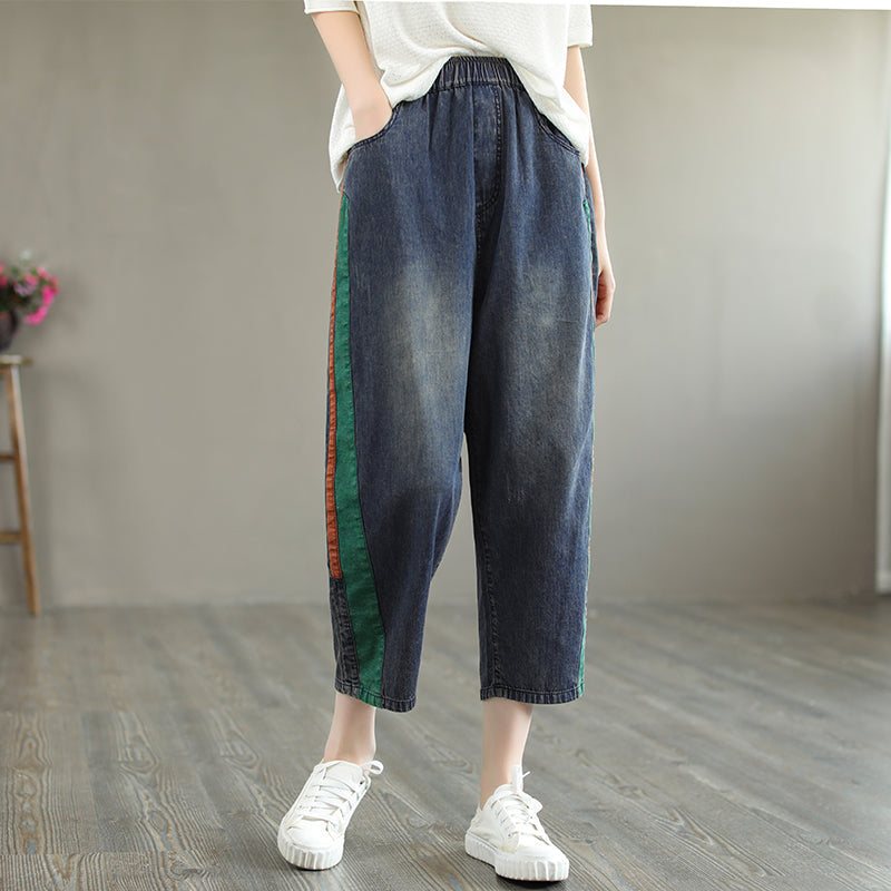 Sommer Kvinner Casual Løse Denim Harem Jeans