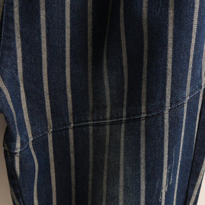 Stripes Jeans Med Elastisk Midje